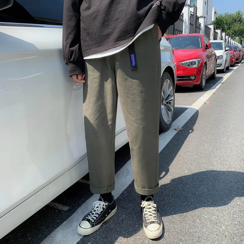 

Autumn Men Straight-Cut Workwear Casual Pants Loose Fat Trousers Color Sports Trend Pants Plus-sized