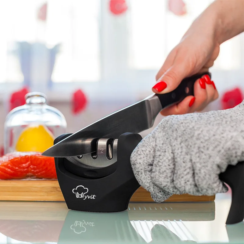 

3-stage fast knife sharpener household sharpening kitchen tool diamond tungsten steel sharpening stone 3 colors
