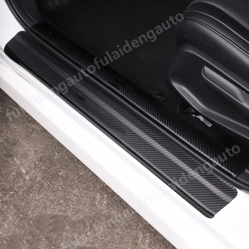 Для Mitsubishi Outlander 2013- карбоновая кожа Накладка на порог двери защитная накладка наклейки авто аксессуары