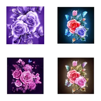 

2/4Pcs Flower Diamond Painting Kits for Adult Drill Paint with Diamonds
