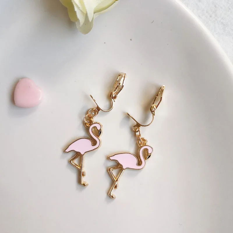 Ear Clip Earrings Clip Earrings Ear Clip Stud Earrings Ear Accessories Korean Cute Cartoon Stud Clip on Earrings No Pierced Fashion Statement Flower Animal Cuff Earring Ear Clip