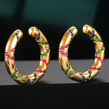 

GODKI 2020 Luxury Noble Full CZ Ear clip Round Earrings for Elegant Women Bridal Wedding Party Show Daily Earrings Hot Jewelry