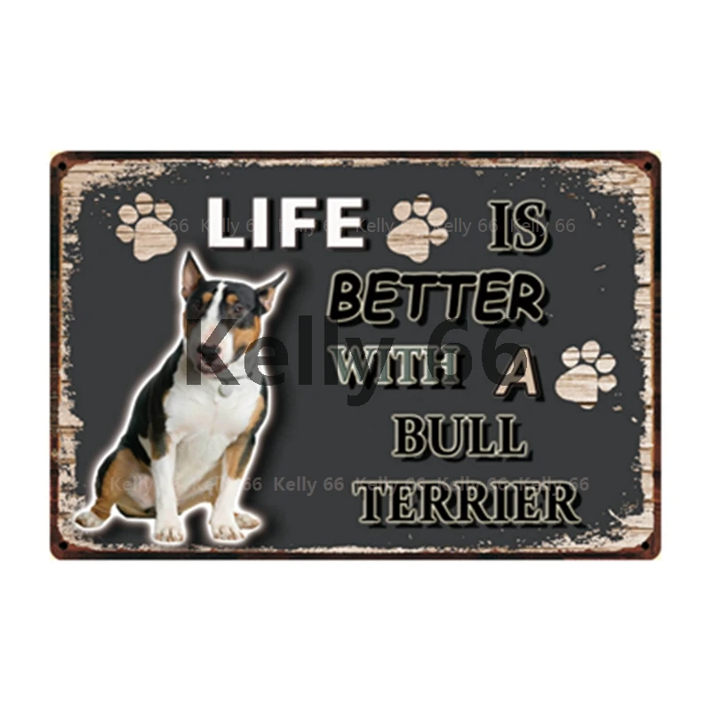 [Kelly66] Собаки Beagle Chow боксер бордер колли металлический знак Олово плакат домашний Декор Бар настенная живопись 20*30 см размер Dy103 - Цвет: y-3374