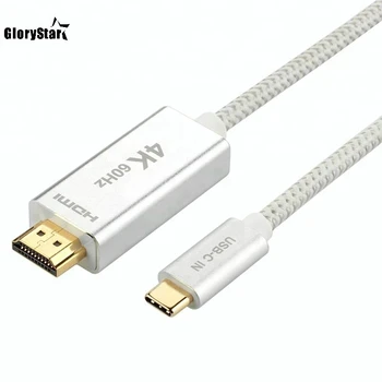 

3.1 USB-C To HDMI Cable Braided Gold Plated Connector 4K 60Hz Type C for Macbook Phone TV