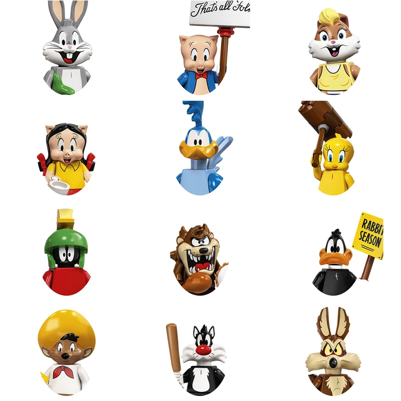 Bloques de construcción de dibujos animados para niños, juguetes de bloques  de montaje para niños, Bugs, Bunny, Duffy, Duck, 91001 91012|Bloques| -  AliExpress