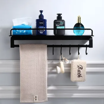 

kitchen storage shelf kitchen tools Kitchen shelf rack black seasoning bathroom shower gel rack free punch towel rack tray