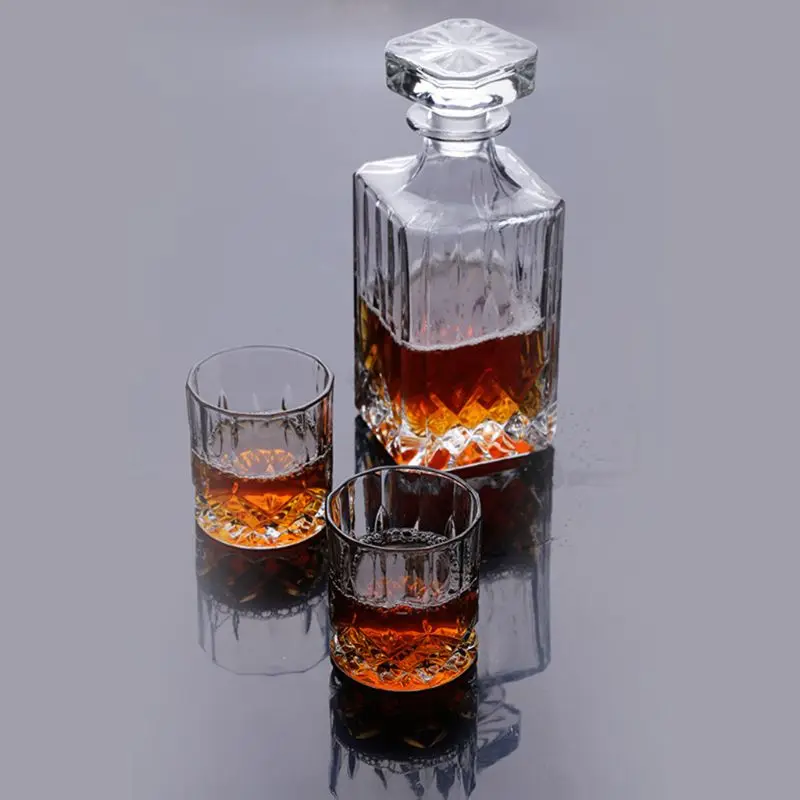 Whiskey Decanter and Glasses Barware Set, for Liquor Scotch Bourbon Wine or Vodka- Includes 2 Whisky Glasses