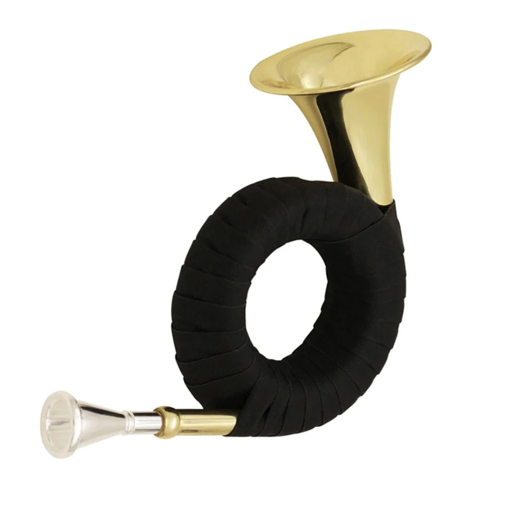 1 Set Golden Mini Brass Bb Hunting Horn Gift For Kids Beginners Students