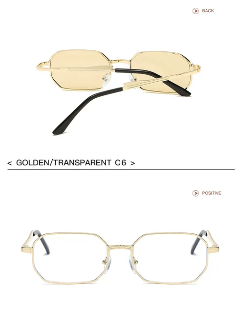 Narrow Rectangular Sunglasses For Men And Women Metal Frame_voghion.com