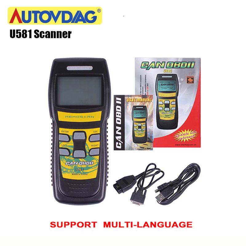 Автомобильный сканер Memoscan U581 OBD2 диагностический OBDII с данными в реальном времени