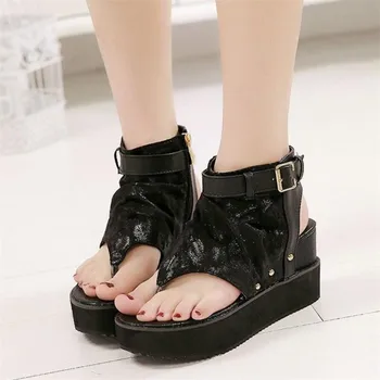 

BBZAI New pattern Superior quality Comfortable Sandals ladies shoes 6CM Wedges Sexy Fashion Show Nightclub 35-39 40