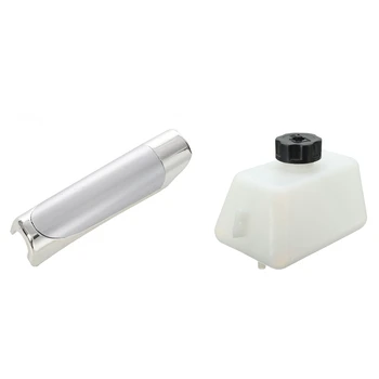 

1 Pcs Chrome Universal Car Interior Handbrake Self Adhesive Brake Lever Cover Silver & 1 Pcs 1L Mini Moto Dirt Bike Plastic Petr