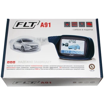 

For Russian A91 Two Way Car Alarm System+ Engine Start LCD Remote Control Key A91 Russia Alarm