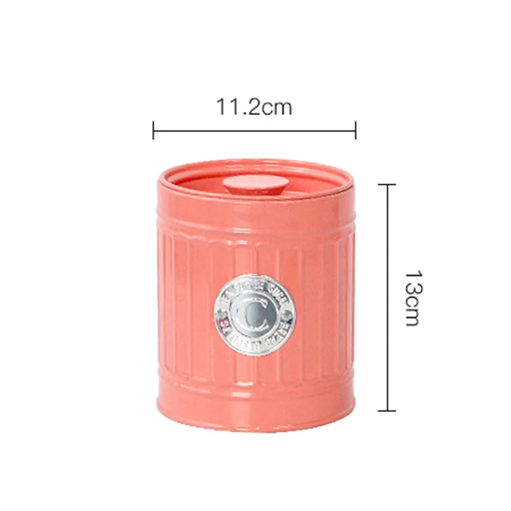 Nordic Metal Storage Jars Tea Can Coffee Sugar Sealed Iron Box Simple Milk Powder Sealing Container Kitchen Grain Organizer