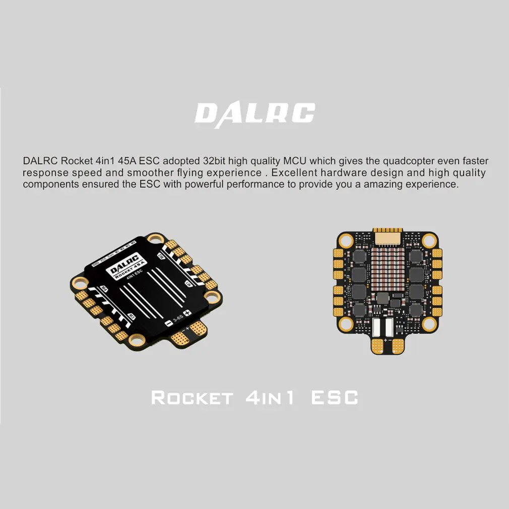 DALRC Rocket 45A 4 в 1 ESC Бесщеточный 3-6S Blheli_32 LIHV DSHOT1200 для DIY FPV гоночный Дрон, совместимый с F405 F722 FC