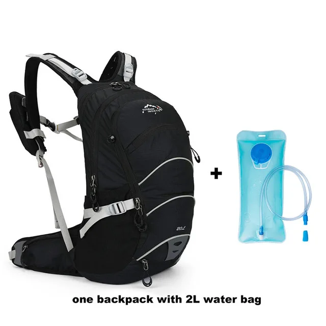 Водонепроницаемый уличный рюкзак для мужчин, 20л альпинистские велосипедные гидратационные сумки для кемпинга походный рюкзак, спортивные велосипедные рюкзаки - Цвет: black with water bag
