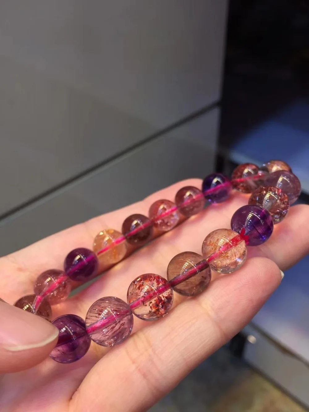 10 мм натуральный Lepidocrocite Рутиловый Кварц Браслет Супер 7 камень женщины мужчины целебные круглые бусины браслеты AAAAA сертификат