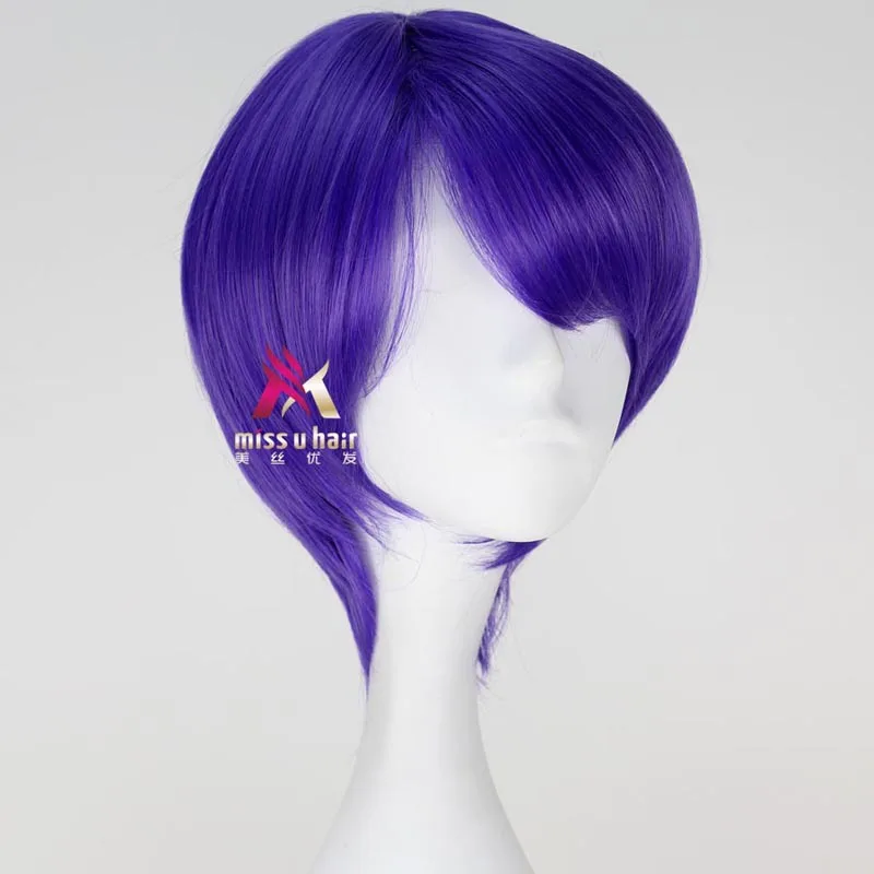 Tokyo Ghoul Shuu Tsukiyama Cosplay Wig Short Straight Purple Anime Cosplay Wig hair costumes +wig cap
