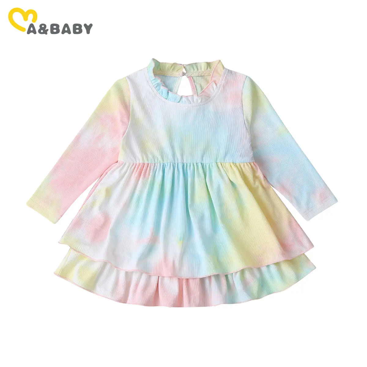 

Ma&Baby 3-24M Newborn Infant Baby Girls Tie Dye Dress Autumn Spring Long Sleeve Tutu Dresses For Baby Girl Clothing