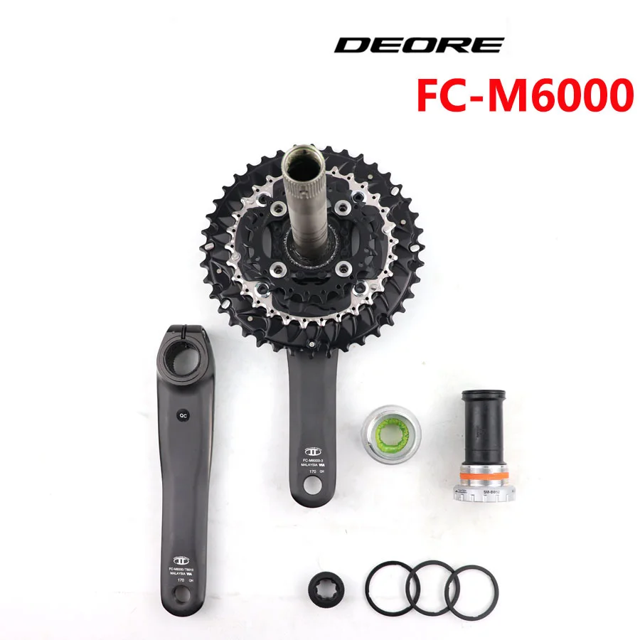 Велосипедный комплект SHIMANO DEORE FC M6000 2x10 3x10 Speed mtb шатун с нижним кронштейном BB52 40 30 22T