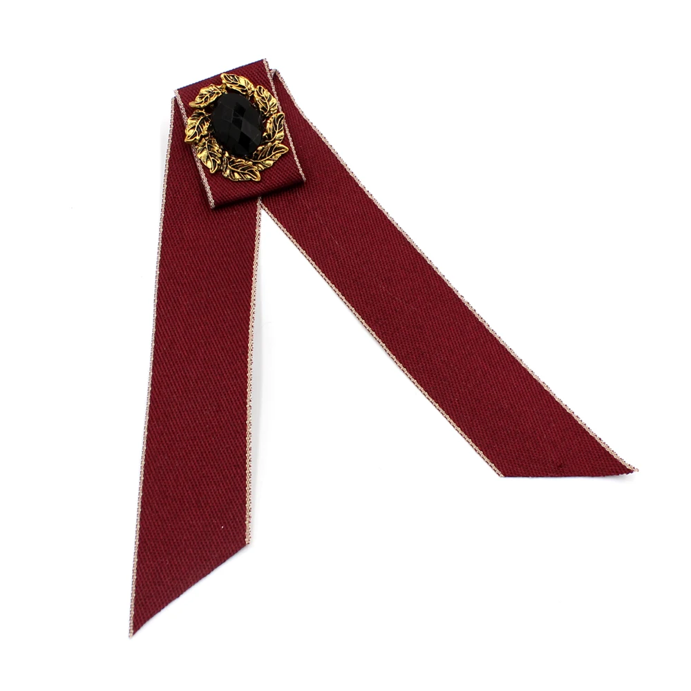 Ribbon Bowtie Элегантная мужская и женская Свадебная вечеринка воротник рубашка галстук-бабочка британский сплав Стразы V стиль Косплей Униформа булавка-ленточка галстук-бабочка - Цвет: Ribbon Bowtie