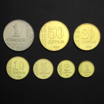 

Set of 7 Tajikistan (1-50 Dirhams & 1 Somoni) 2011 New Genuine Original Coins 100% Real Collect Issuing Coins Unc Aisa