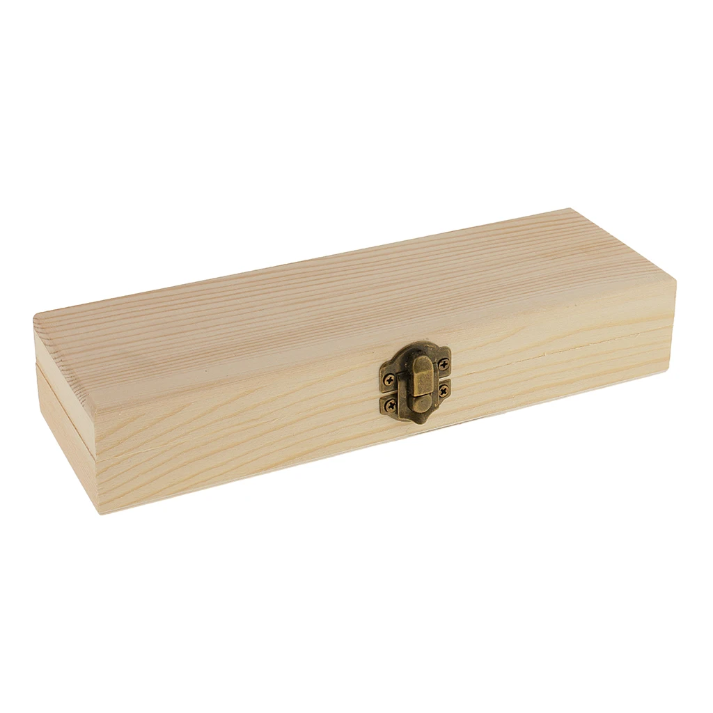 Пустой прямоугольник деревянный без финишной отделки ювелирных изделий Подарочная коробка для детей DIY ремесла поставки