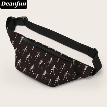 

Deanfun Fanny Pack Printed Dancing Skeleton Bum Bag Unisex Black Zipper Bags With Personality 18075