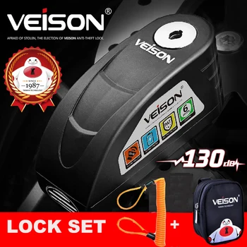 

VEISON Motorcycle Waterproof Alarm Lock Bike Steelmate Disc Lock Warning Security Anti theft Brake Rotor Padlock Alarma Moto