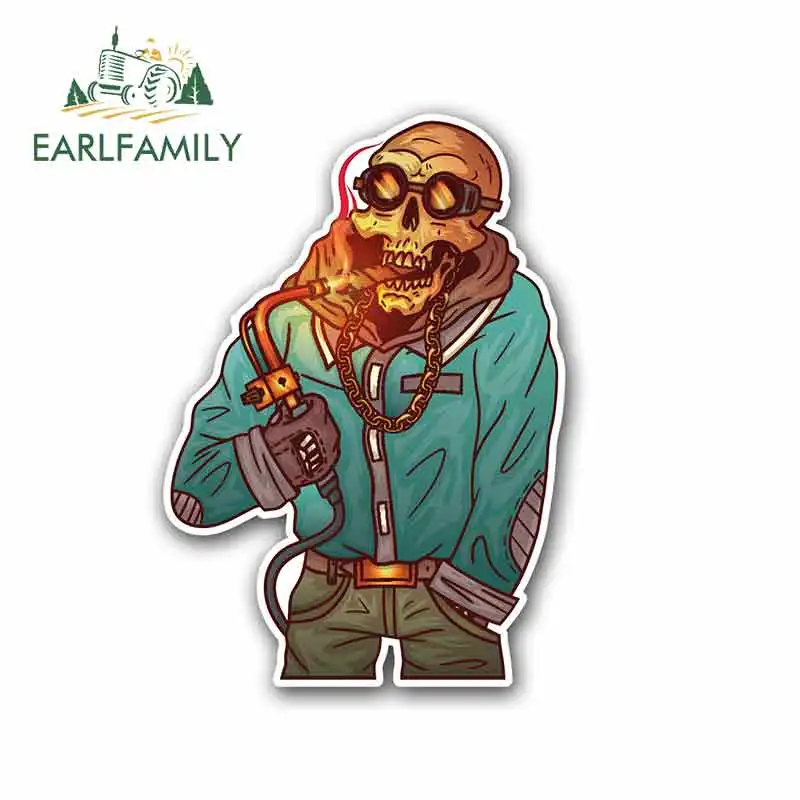 EARLFAMILY 13 см x для сварочного шлема с черепом зомби автомобильная наклейка