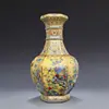 Luxury Chinese Classic Antique Ceramic Yellow Enamel Flower Vase Home Decoration Beautiful Vase 1
