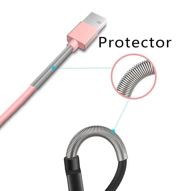 Usb-Type C кабель для быстрой зарядки передачи данных полупружинный кабель для мобильного телефона Android
