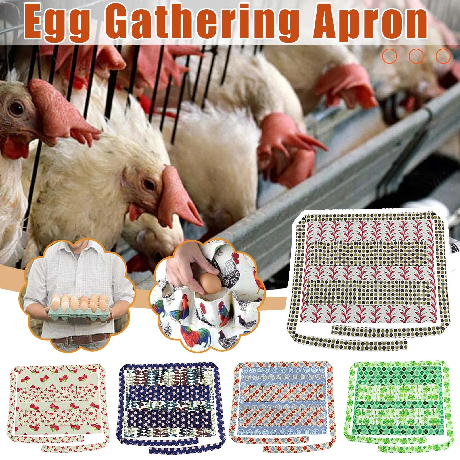 

New Waterproof Apron Eggs Collecting Apron Farmhouse Duck Goose Eggs Collecting Pockets Apron Kitchen Workwear Kitchen Supplies