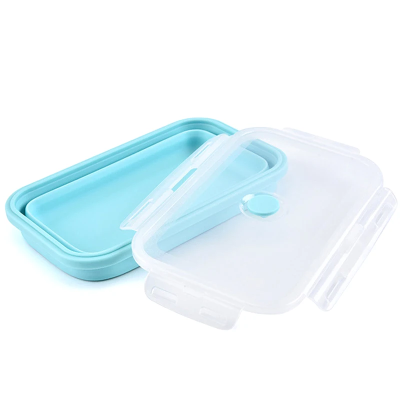 Открытый силиконовый Ланч-бокс квадратный Bento box холодильник герметичный ящик для хранения свежий ящик удобный складной переносной ящик с крышкой