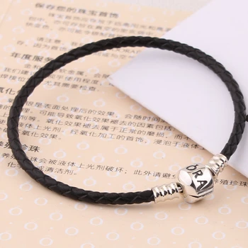

New 100% Genuine Braided Leather Bracelet Men Women Fit Pandora Charm Bracelets Pulseras Masculino Female Jewelry