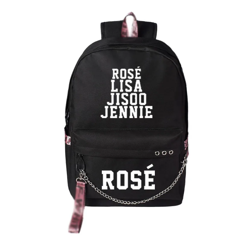 BlackPink Rose Lisa JENNIE USB Рюкзак Школьные сумки черный розовый Mochila дорожные сумки для ноутбука наушники USB порт - Цвет: SBA12770102