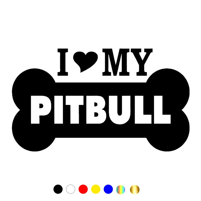 

CS-10657# Variou Sizes Vinyl Decal I Love My Pitbull Dog With Bone Car Sticker Waterproof Auto Decors on Bumper Rear Window