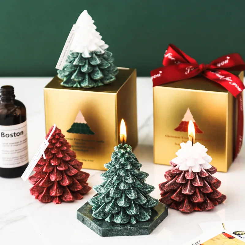 

Nordic Christmas Tree Scented Candle Simple Home Fragrance Decoration Bedroom Dining Table Candlelight Dinner for Christmas