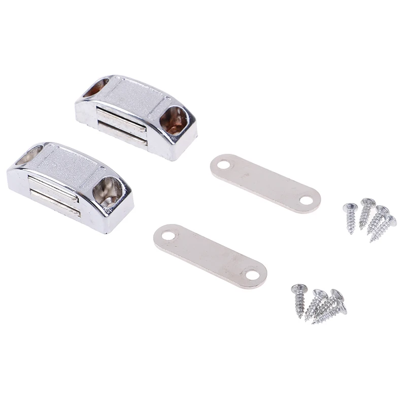 2sets 42*17MM Magnetic Door Catches Cupboard Wardrobe Magnetic Cabinet Latch Catches Stop Stoppers Self-Aligning Magnet