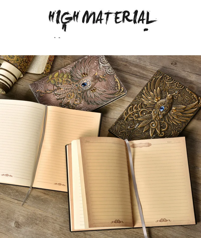 Винтажная ретро-тематическая бумага с рисунком Феникса "длинная птица" A5Note Book 100 листов 21,5*14,5 см