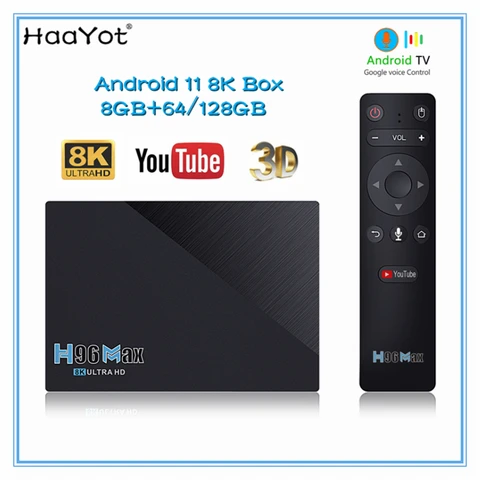 Smart TV BOX RK3566 Android 11 2.4&5G Wifi 4GB 8GB Ram 64GB 128G 4K 8K USB3.0 1000M Google Voice Youtube Gyros Remote IPTV Box