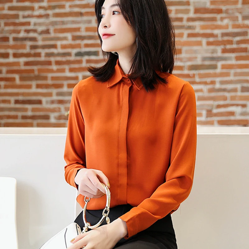 

Women Shirts Korean Fashion Chiffon Shirt Plus Size Korean Fashion Women Blouses OL Shirt Blusas Mujer De Moda 2019 Elegant Tops