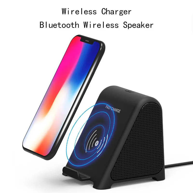 

Universal Bluetooth Speaker Wireless Loudspeaker Sound System Audio Wireless Charger For IPhoneX/8/8Plus XiaoMi HuaWei Samsung
