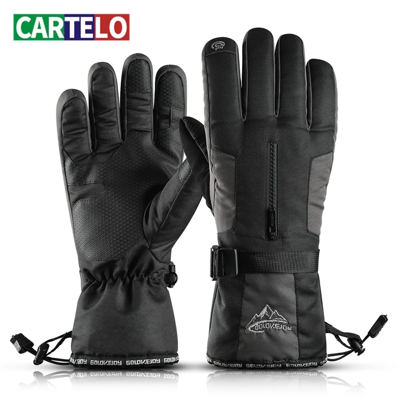 

CARTELO 2020 new ski gloves winter outdoor riding sports windproof guantes winter gloves plus velvet warm men's gloves