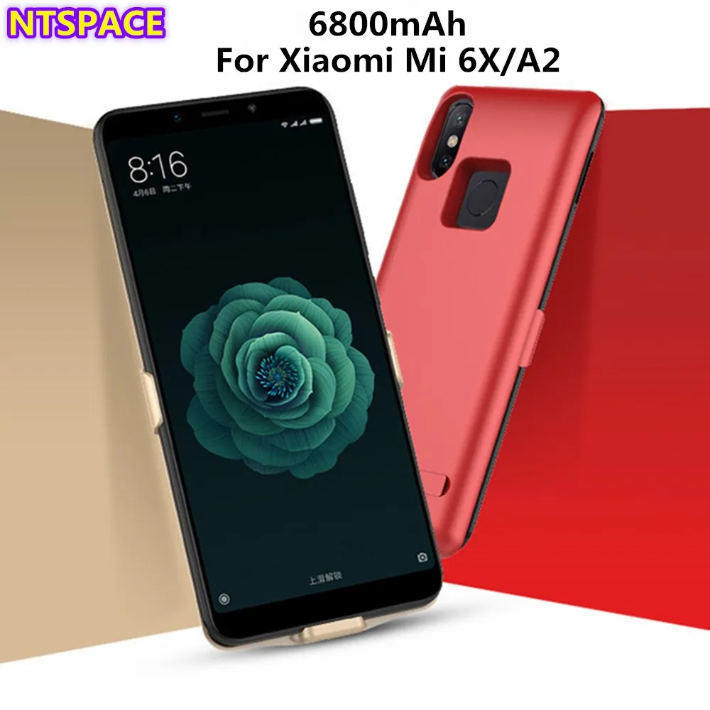 6800 мАч Power Bank чехол для Xiaomi Mi 6X портативное аккумуляторное зарядное устройство A2