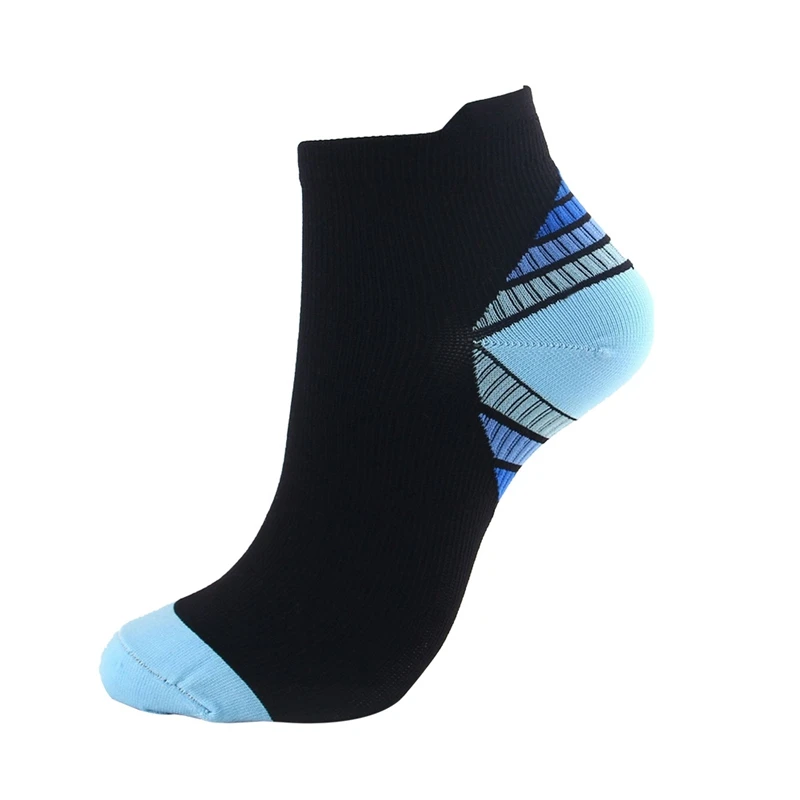 Компрессионные носки для бега и велоспорта эластичные термостойкие гладкие прочные носки из полиэстера и нейлона с принтом чулочно-носочные изделия Аксессуары для обуви - Цвет: Синий