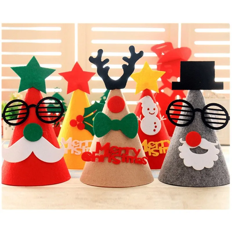 1PCS Happy Birthday Party Merry Christmas Christmas Topper DIY Cute Handmade Cap Shower Baby Decoration Boy Girl Gifts Supplie