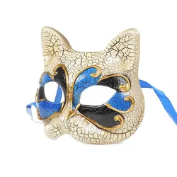 Половина лица маскарадный мяч маска «кошка» Mardi Gras Хэллоуин Рождественская вечеринка Косплей Костюм музыкальное украшение