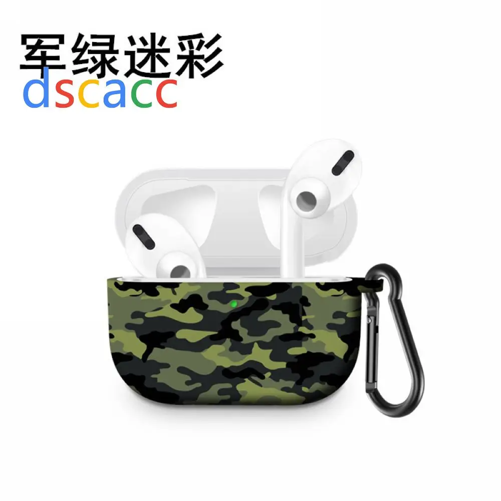 Colorful Flower Print Silicone Wireless Earphone Air Pods 3 Case For Apple AirPods Pro 3rd Cover With Key chain Ring 100pcs