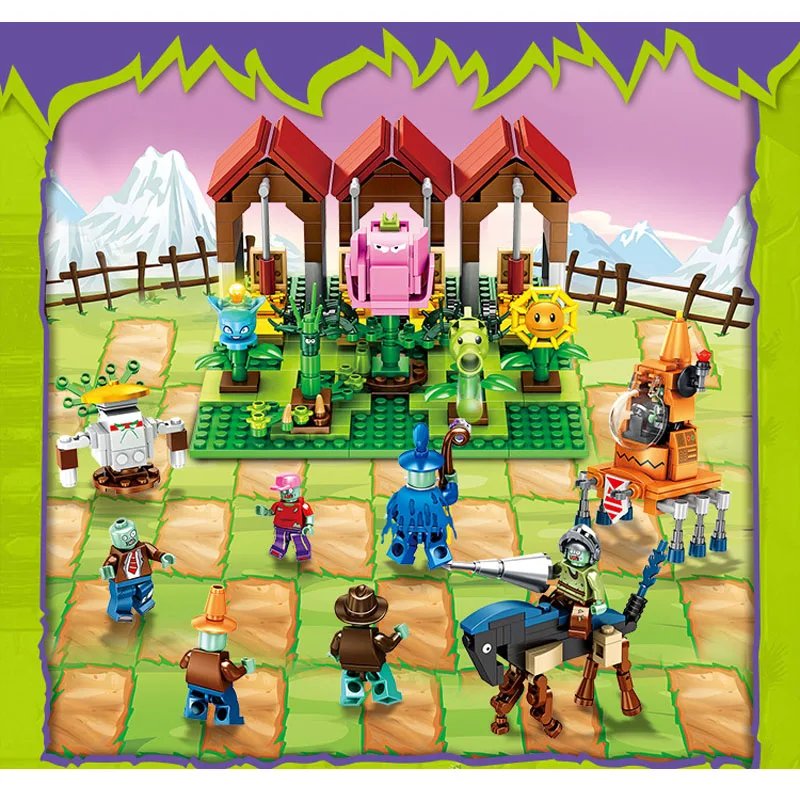 

705Pcs Superhero Series Plants vs Zombies Steam Ages Pirates Mini mutants Figures Building Block Toys For Children Gifts